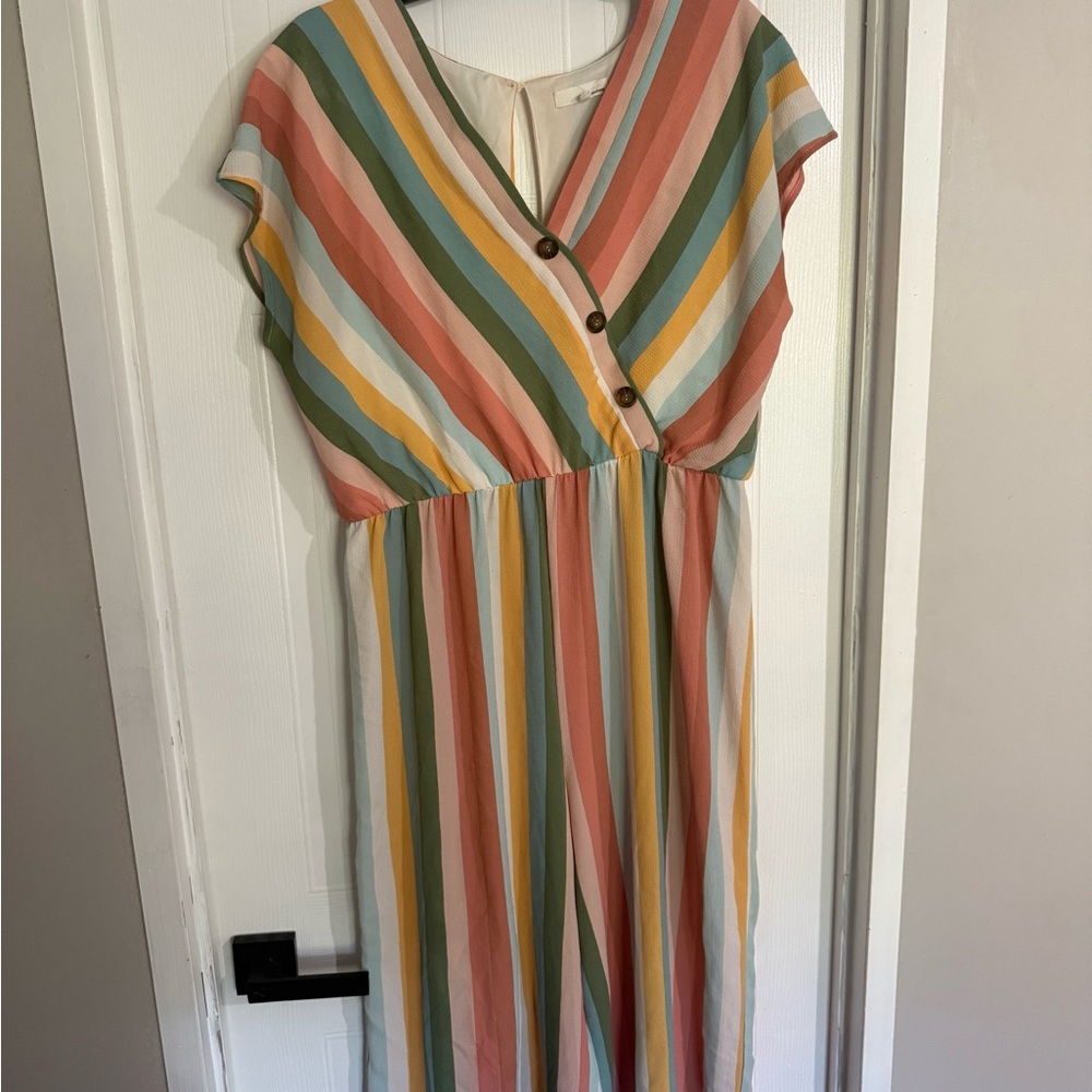 Striped Multicolor V-Neck Jumper